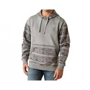 NEW ARIAT block aztec hoodie in grey